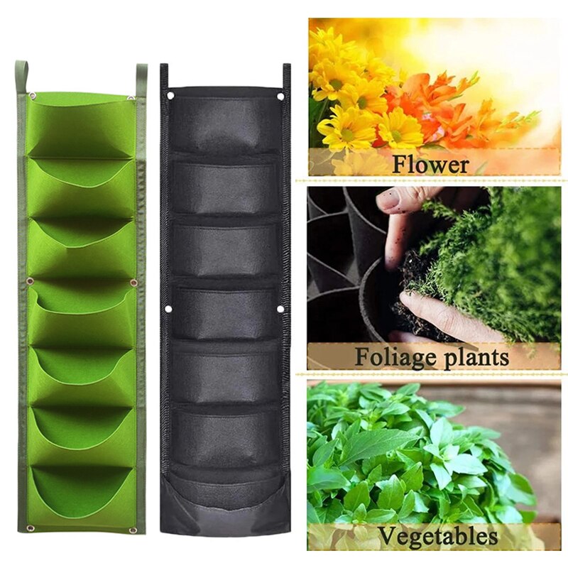 Vertical Hanging Garden Planter Flower Pots Layout Waterproof Wall Mount Hanging Flowerpot Bag Indoor Outdoor Use