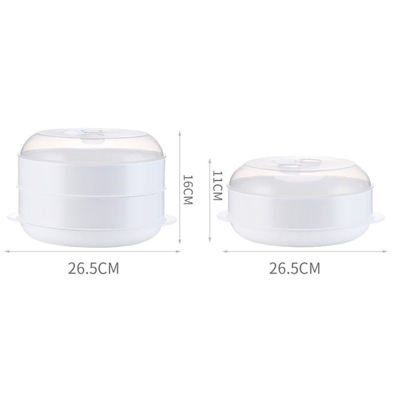 YOMDID Microwave Oven Special Steamer PP Steamed Buns Cooking Steamer With Lid Durable Steaming Utensils Kitchen Tool 1/2 Layer