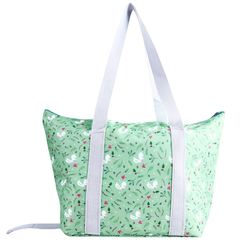 Mode Draagbare Waterdichte Lunch Tas Thermische Voedsel Picknick Inklapbare Lunch Tassen Voor Vrouwen Kids Mannen Cooler Lunchbox Tas: green