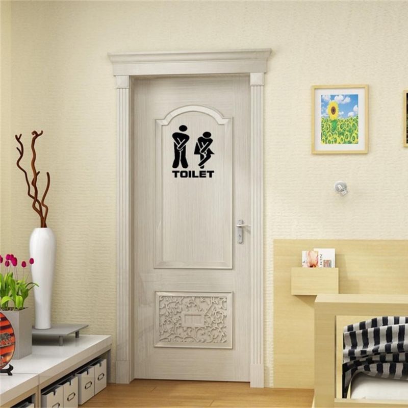 1 pcs Verwijderbare Leuke Man Vrouw Washroom Wc WC Teken Stickers Familie DIY Home Decor