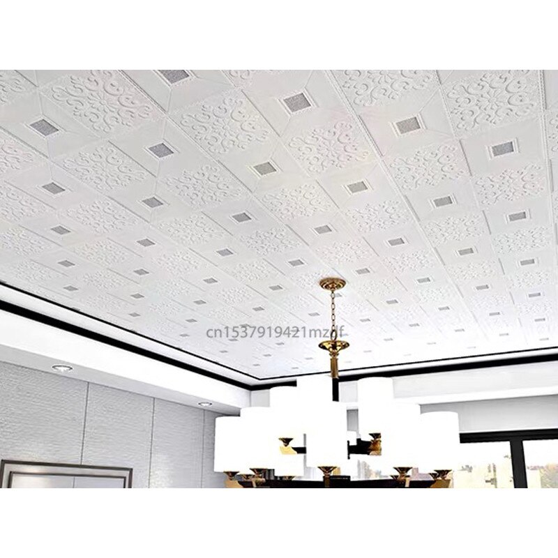 3D Stereo Wall Stickers Self-Adhesive Ceiling Decorative Panels Roof Foam Wallpaper Living Room Home Decor TV Background