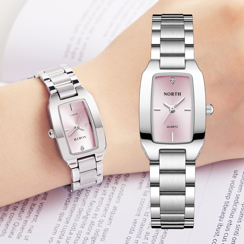 Luxuy Brand NORTH Watches Women Casual Steel Strap Quartz Watch Women Waterproof Bracelet Watches Lady Reloj Mujer