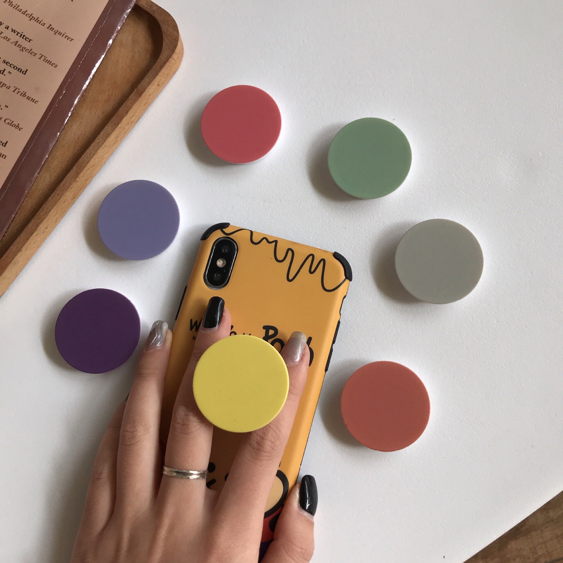 Universal Solid Color Round Airbag Bracket Expanding Stand Grip Mobile Phone Finger Holder For iPhone Samsung Huawei Support