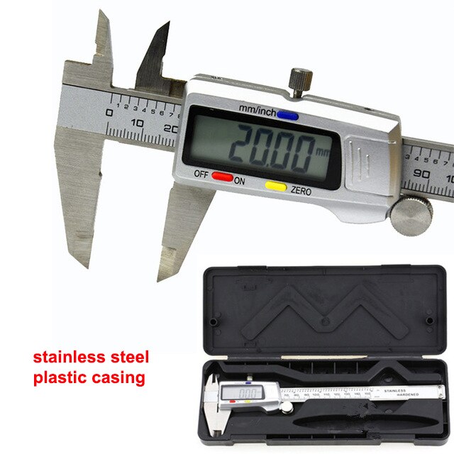 0-150mm/6" metal casing Digital CALIPER VERNIER caliper stainless steel digital caliper carbon fiber digital GAUGE MICROMETER: plastic casing