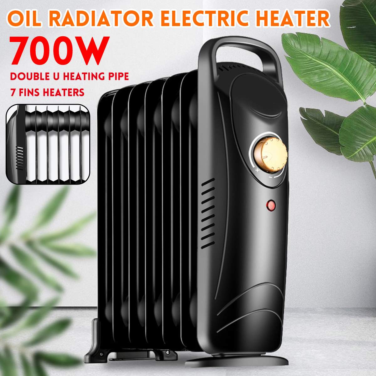 Olie Radiator Elektrische Kachel 700W Mini Draagbare Kachel Voor Thuis Woonkamer Ruimte Warmer Air Heater