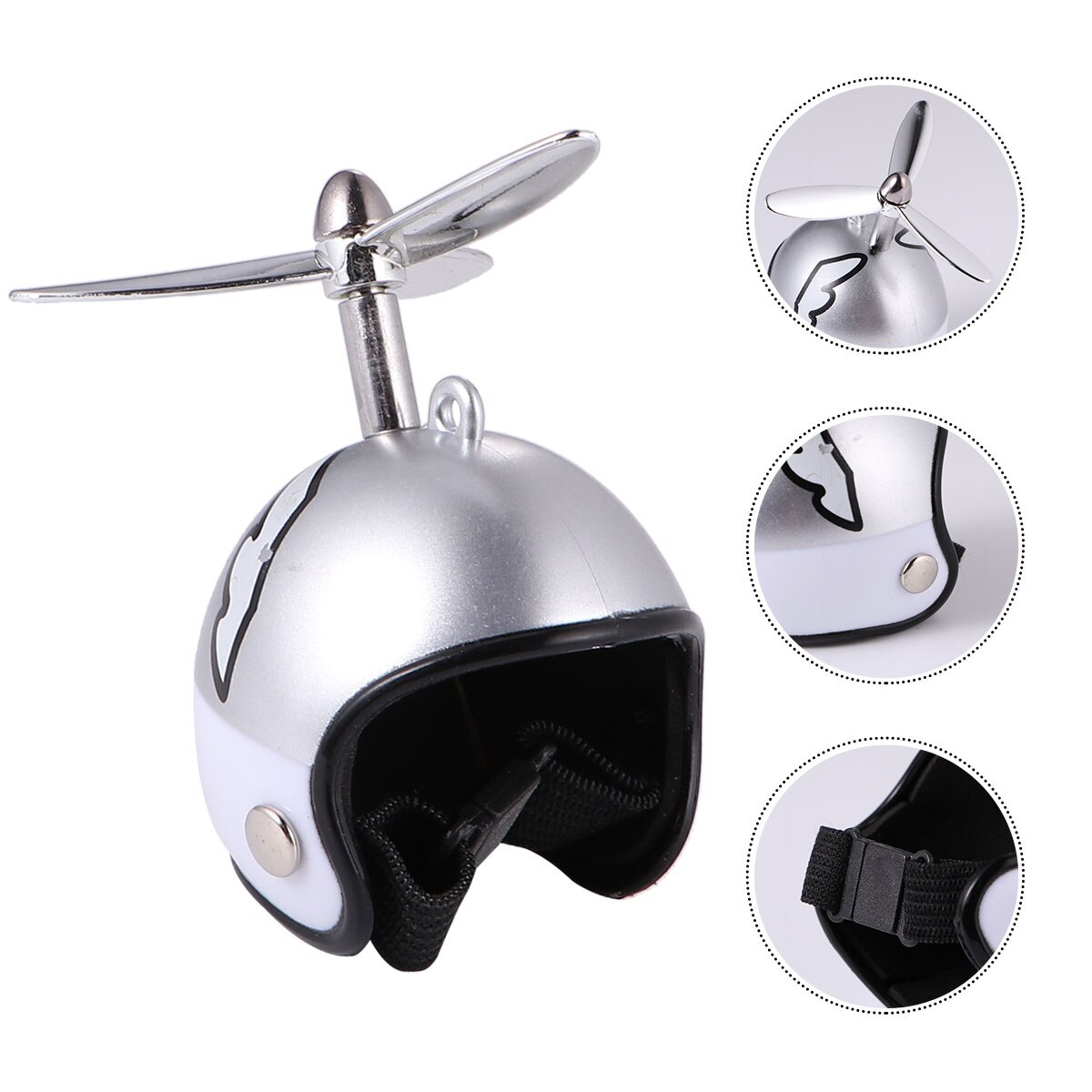 2Pcs Bescherming Helm Grappige Kip Helm Pet Hoed Helm Voor Pet: Silver pattern