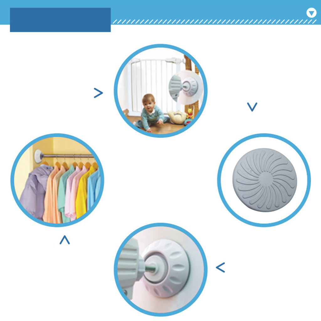 4x Baby Gate Wall Protector Children Pressure Mounted Gate Saver Protector for Bumpers Guard Dog Pet Gates Shower Curtain Rods