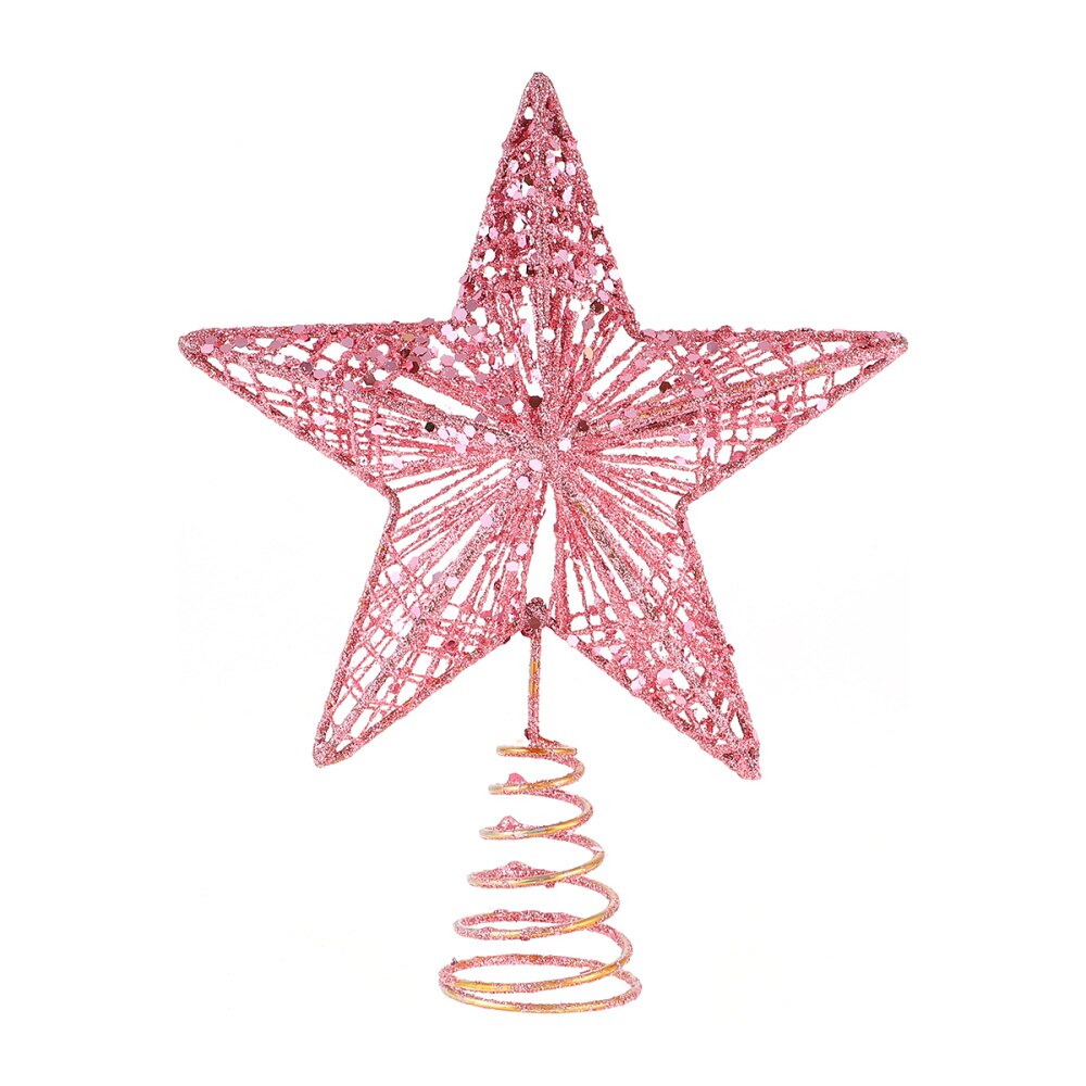 1pc prachtige ijzeren kunst kerstboom ornamenten boomtop ster: Roze