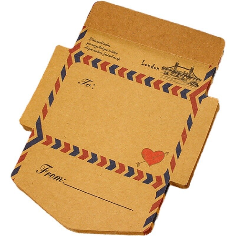 Retro Vintage Kraft Paper Envelopes Mini Cute Kawaii Memo Pad Cartoon Stationery Post Letter Envelope