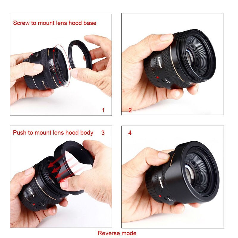 55MM Reversible Petal Flower Lens Hood For Nikon D7000 D5200 D5100 D3200 D3100