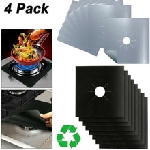 Protecteurs de poêle à gaz revêtement de couverture | Ensemble de 4 pièces/ensemble de cuisinière à gaz, feuille d'aluminium, protection de tapis propre de cuisinière, protection de Stovetop, accessoires de cuisine