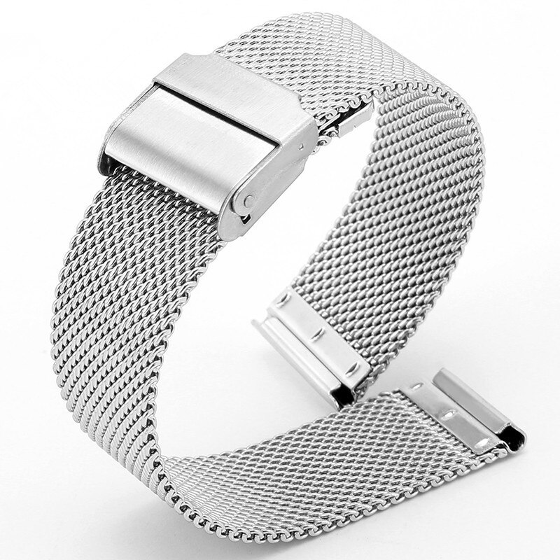 18 20 22mm zachte milanese horlogeband gesp vervangende band horloge accessoires band voor samsung galaxy watch 3/ active 2 armband: Zilver / 22mm