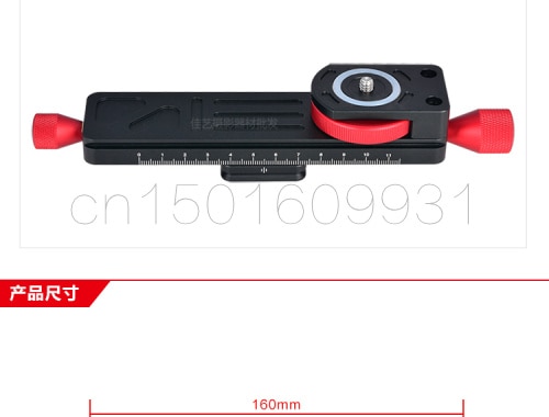 Statief Hoofd 160 Aluminium 2-Way Macro Focusing Rail Slider Plaat Close-up Fotografie Statiefkop met 1/4 "Schroef