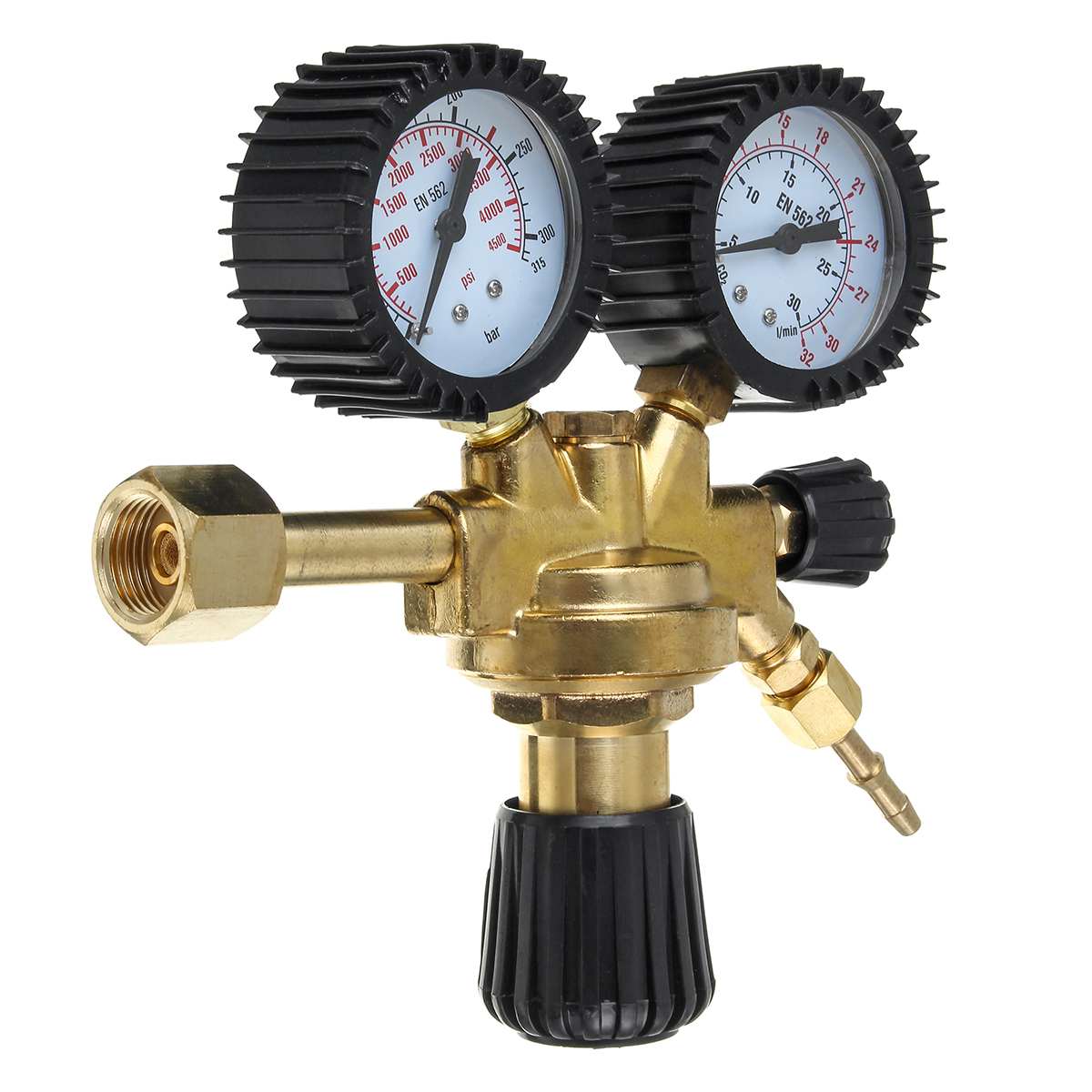 Accesorios Argon CO2 Home botella de Gas herramienta soldadura reductor de latón doble calibre Mig Tig regulador de presión Mini alta precisión