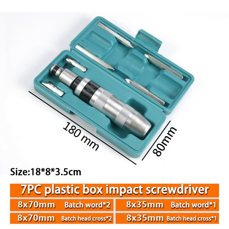 Impact Driver Kit Manual Screwdriver Set Repairing Tools Non-slip Grip Handle Tool Multifunctional Screwdriver-1 Box