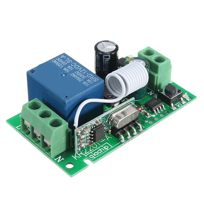 Smart Home DC 12V 220V 10A 1 Ch Draadloze RF Afstandsbediening Ontvanger Relais Schakelaar 315/433 MHz Kanaal heterodyne Beste Prijs