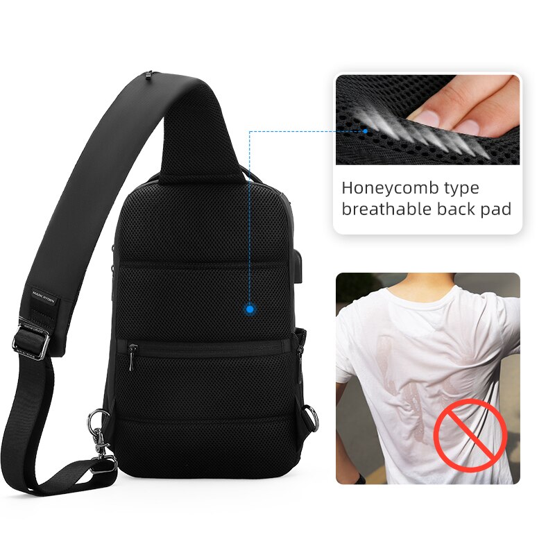 Mark ryden heren usb-oplaadtas, schoudertas, crossbodytas, zakelijk, geschikt voor 12 inch laptop, schoudertas, messengertas, vrijetijdstas, heren, waterdicht