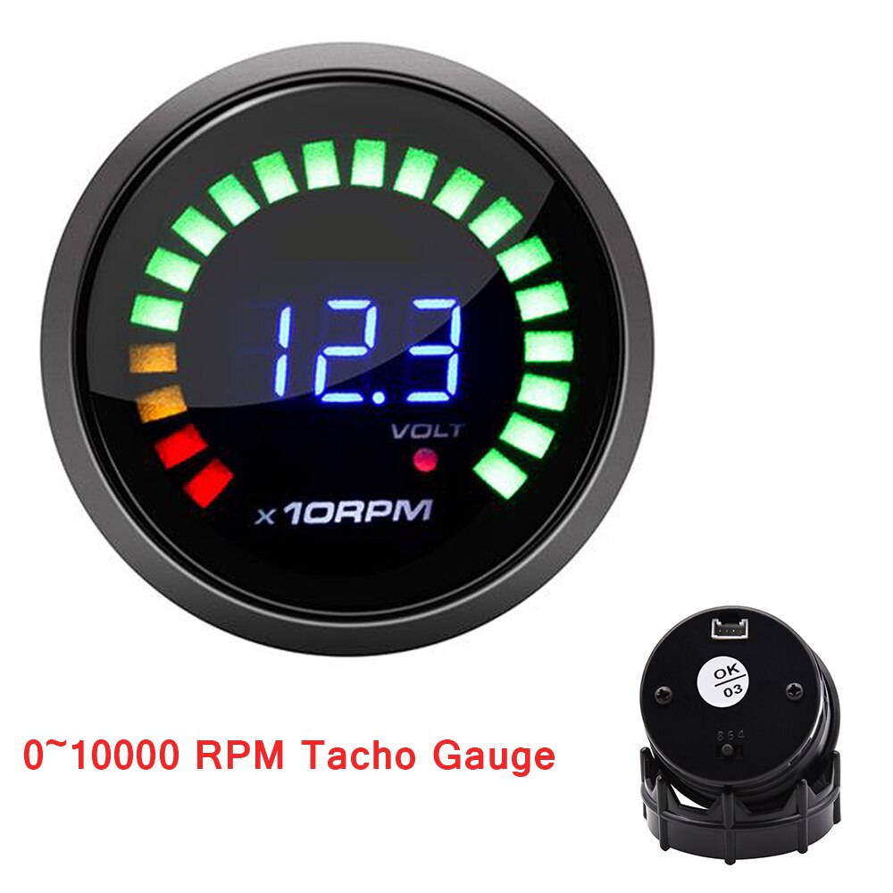 2inch 52MM Digital 20 LED Tachometer Tacho Gauge Smoked LED RPM Gauge 0-1000RPM Tacho Gauges With Sensor Smoke Car Meter