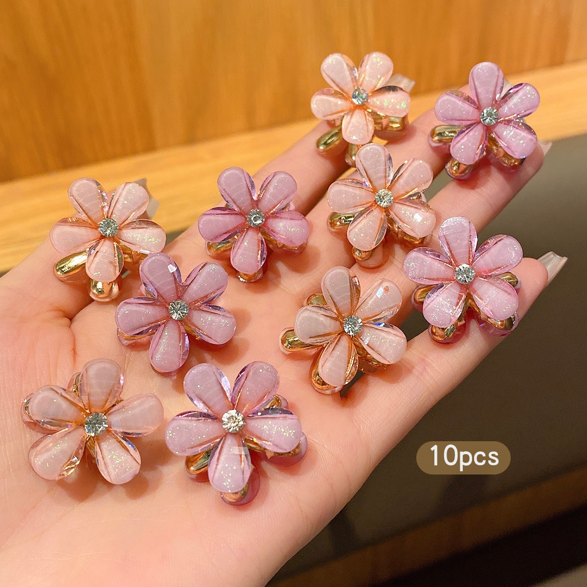 10 legering strass haarclips, modieuze kleine haaraccessoires: Zilver