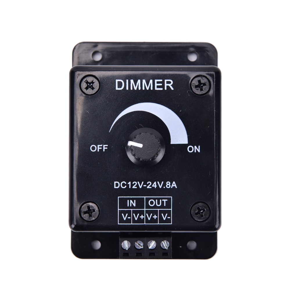 Negro LED Dimmer Switch cc 12V 24V 8A bombilla tira controlador único Color fuente de alimentación controlador
