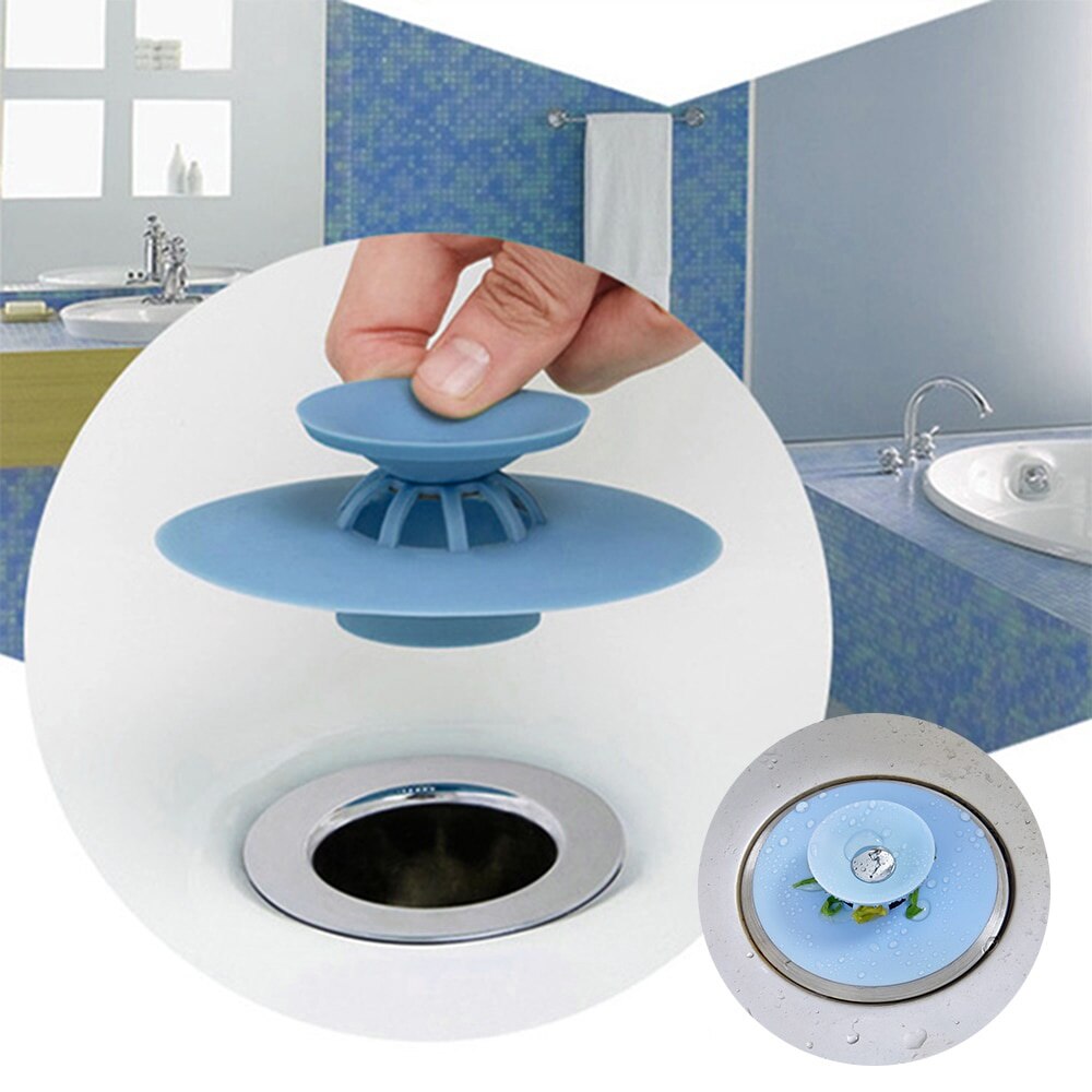 Kitchen Silicone Sink Plugs Bathroom Bathtub Drain Press Sink Plugs Drain Strainer Stopper Gadget For Kitchen Bathroom