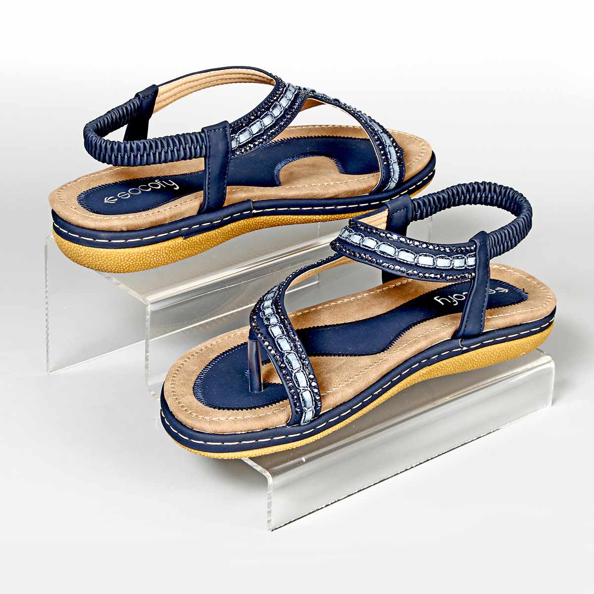 2 Step Tier Acrylic Retail Riser Counter Shoes Jewellery Display Stands Decor Jewelry Ladder Shelf Double Rack Organizers