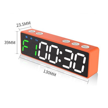 Mini Gym Timer Portable LED Workout Clock Count Down/Up Clock Digital Display Stopwatch Magnetic Fitness Timer Rechargable: Orange