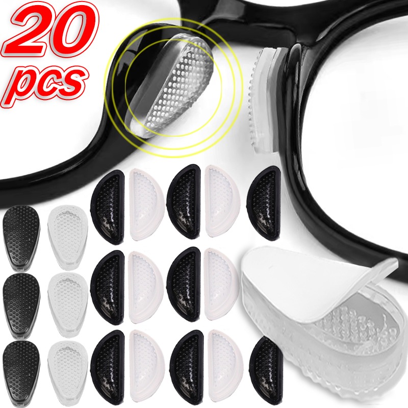 Gafas antideslizantes, soportes nasales, gafas invisibles de silicona, almohadillas para la nariz con cojín de aire, soporte para la nariz autoadhesivo suave transparente
