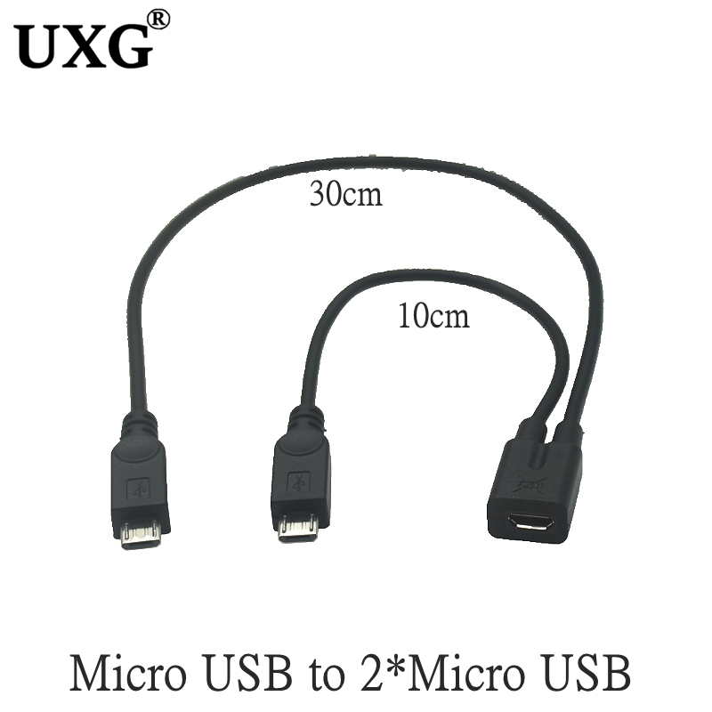 Type-c USB 3.1 / Micro USB 1 Female to Micro/Mini USB Type-c Type B Male Y Splitter Charge Extension Date Splitter Adapter Cable: Orange