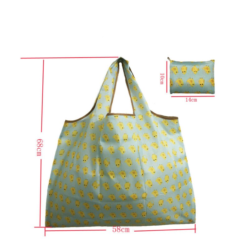 Vandtæt sammenfoldelig skulder håndtaske shopper genbrugs-tote strand shopping rejsetaske 58*68cm