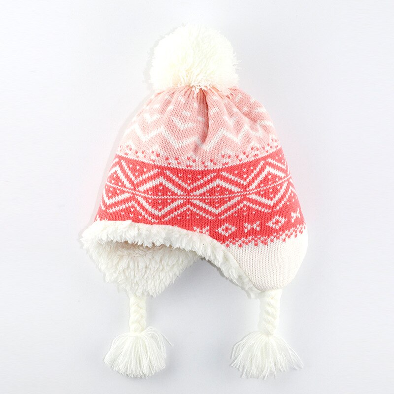Niña sombrero bufanda Set invierno lana otoño gorro de punto cálido pompón acrílico esquí al aire libre Niño Accesorios para niños