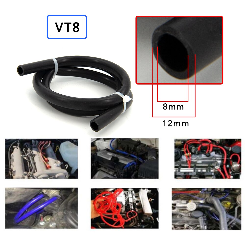 Manguera de tubo de vacío de silicona de 2M de longitud, tubo de silicona de 3MM, 4MM, 6MM, 8MM, 10MM, 12MM, 14MM, 16MM, piezas de automóvil azules universales: Castaño
