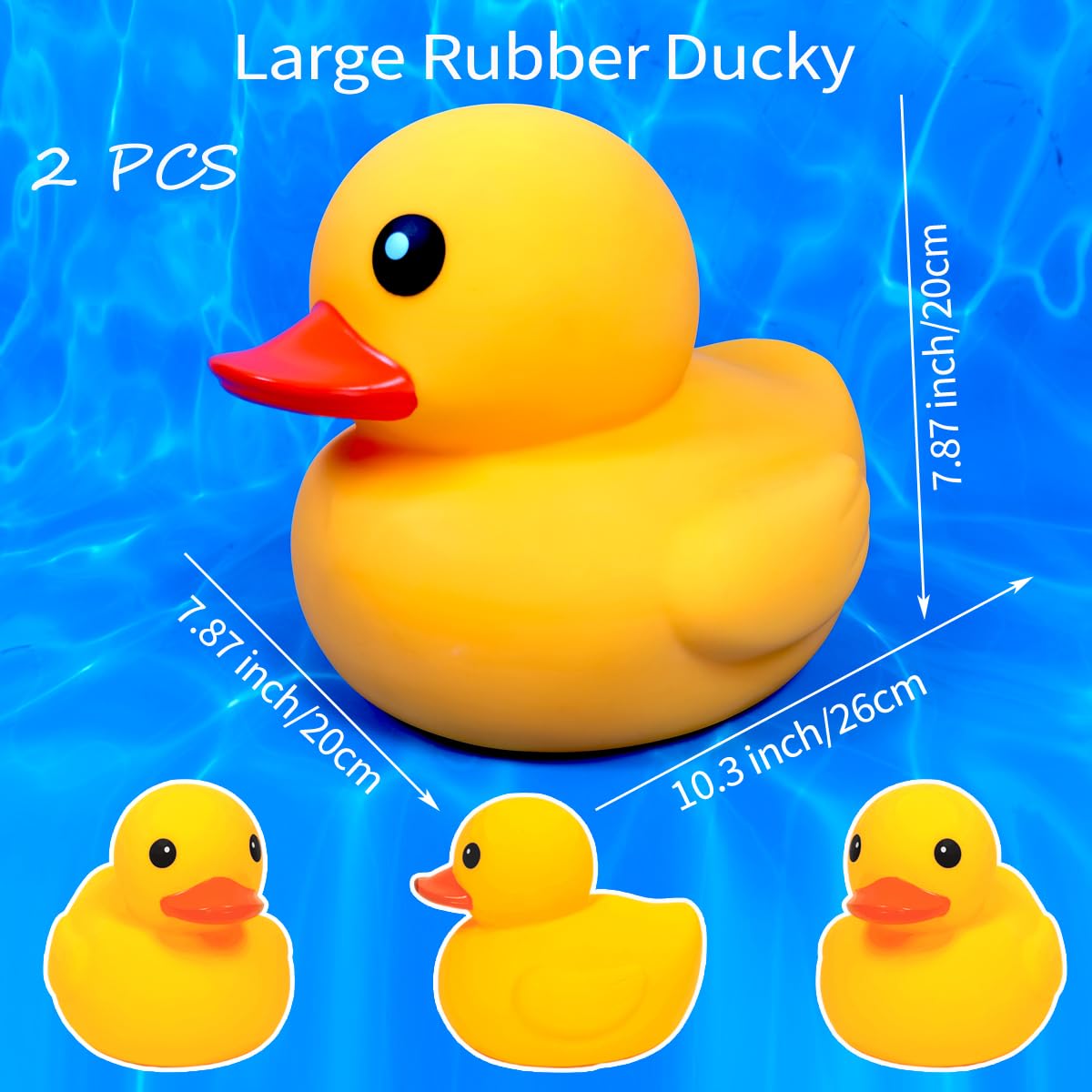 1/2 pçs pato de borracha gigante 10.2 Polegada pato de borracha gigante grande borracha estridente grandes patos de borracha amarela (3 anos +)