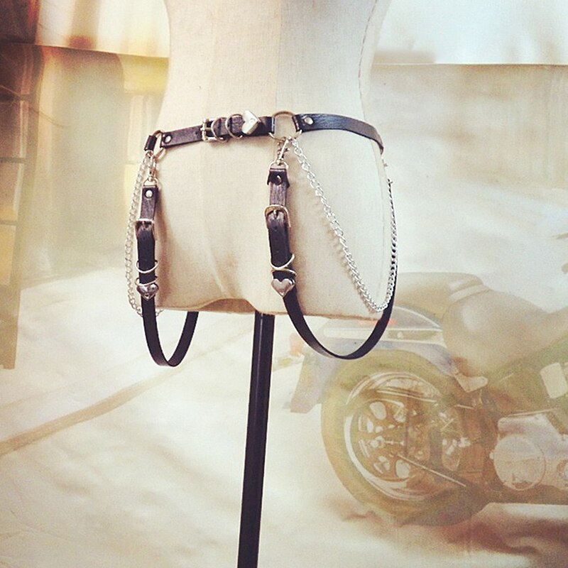 Liefde Hart Meisje Hiphop Ketting Riem Vrouwen Zoete Verstelbare Disco Dansen Riem Punk Stijl