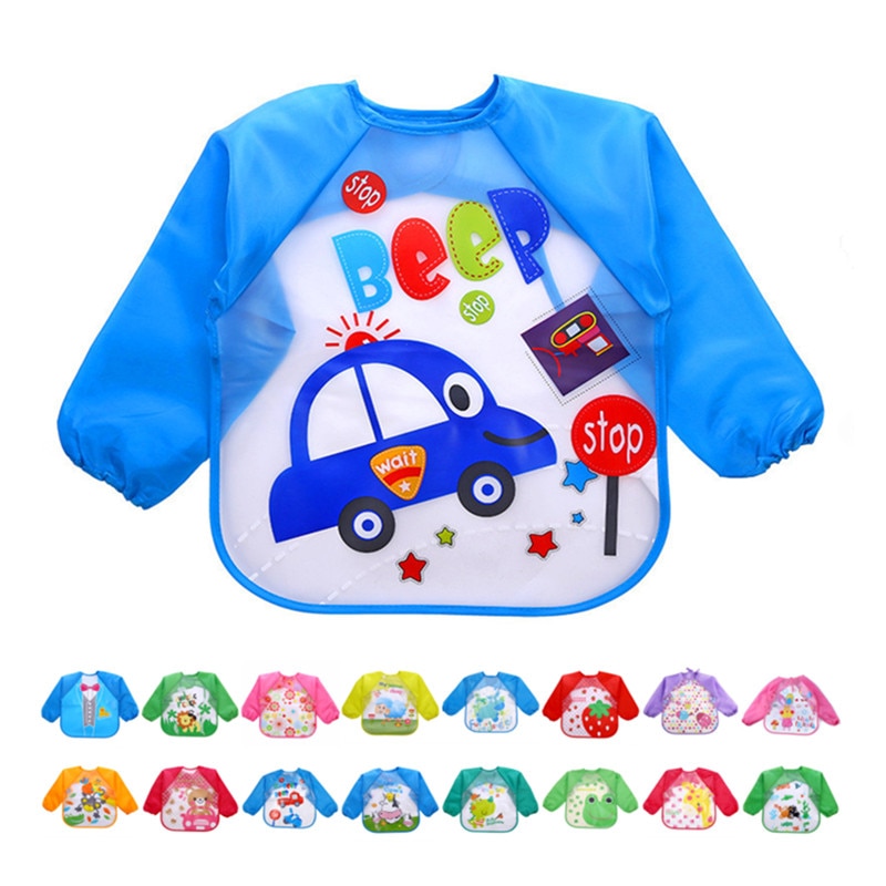 Baby Slabbetjes Baby Burp Doeken Peuter Sjaal Voeden Kiel Lange Mouw Waterdichte Overall Baby Dieren Babyvoeding Accessoires