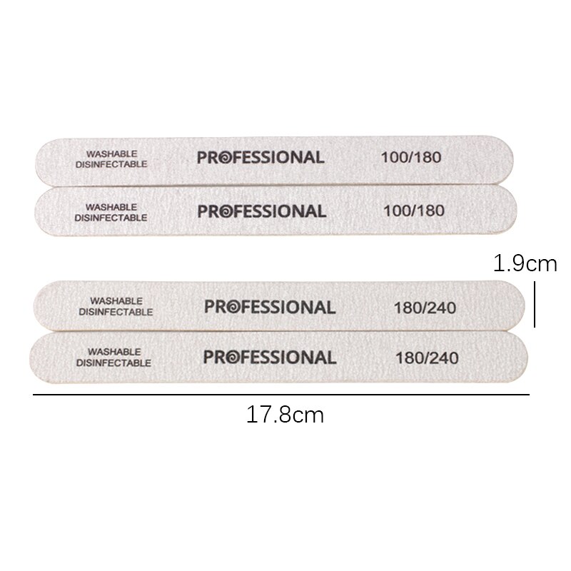 Lima de uñas de madera, palo grueso fuerte, 100 pulidor de madera, tablero de esmeril de arena 100/180, suministro de uñas acrílicas para manicura, 50 Uds./180/240 Uds.