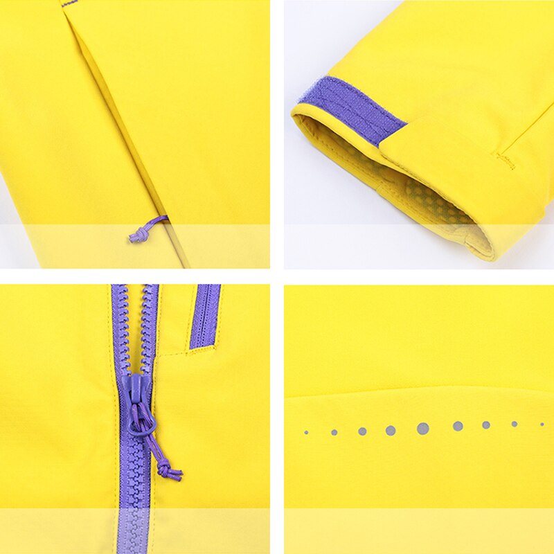 Beaume Windproof Sports Winter Lightweight Hooded Thick Softshell Women's Jacket for Skating 71016 Yellow