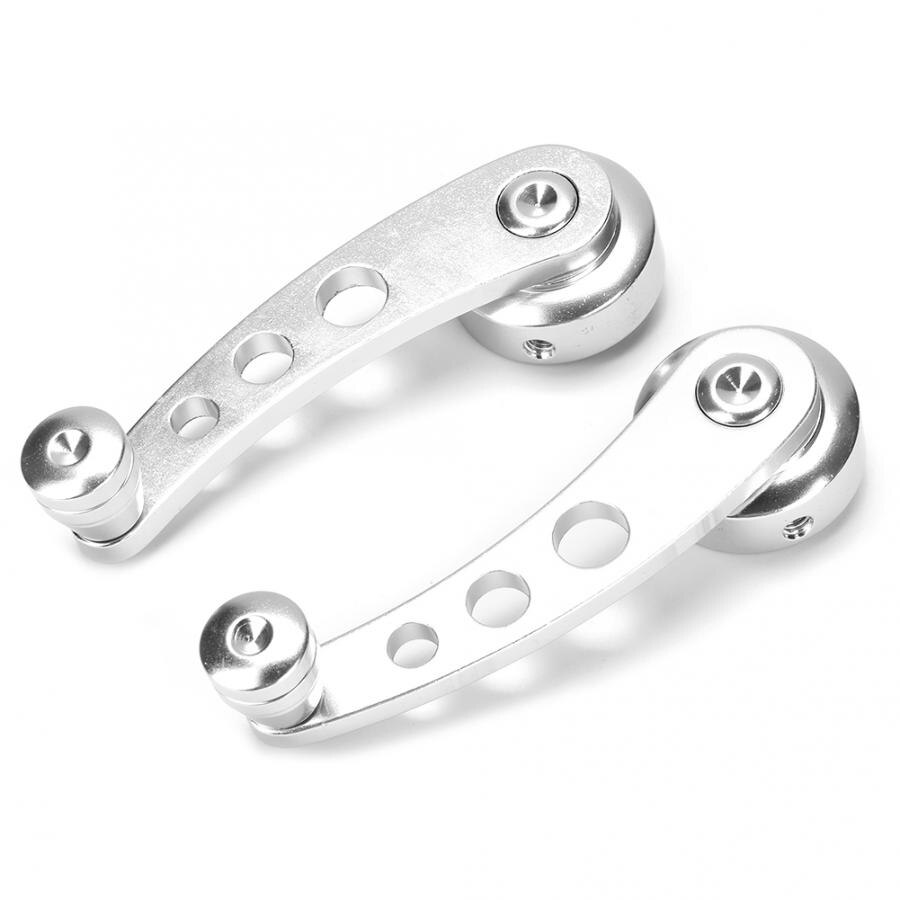 Silver 3in CNC Aluminum Alloy Window Crank Handle Kit Fits for Chevy Auto Accessory Window Crank Handle