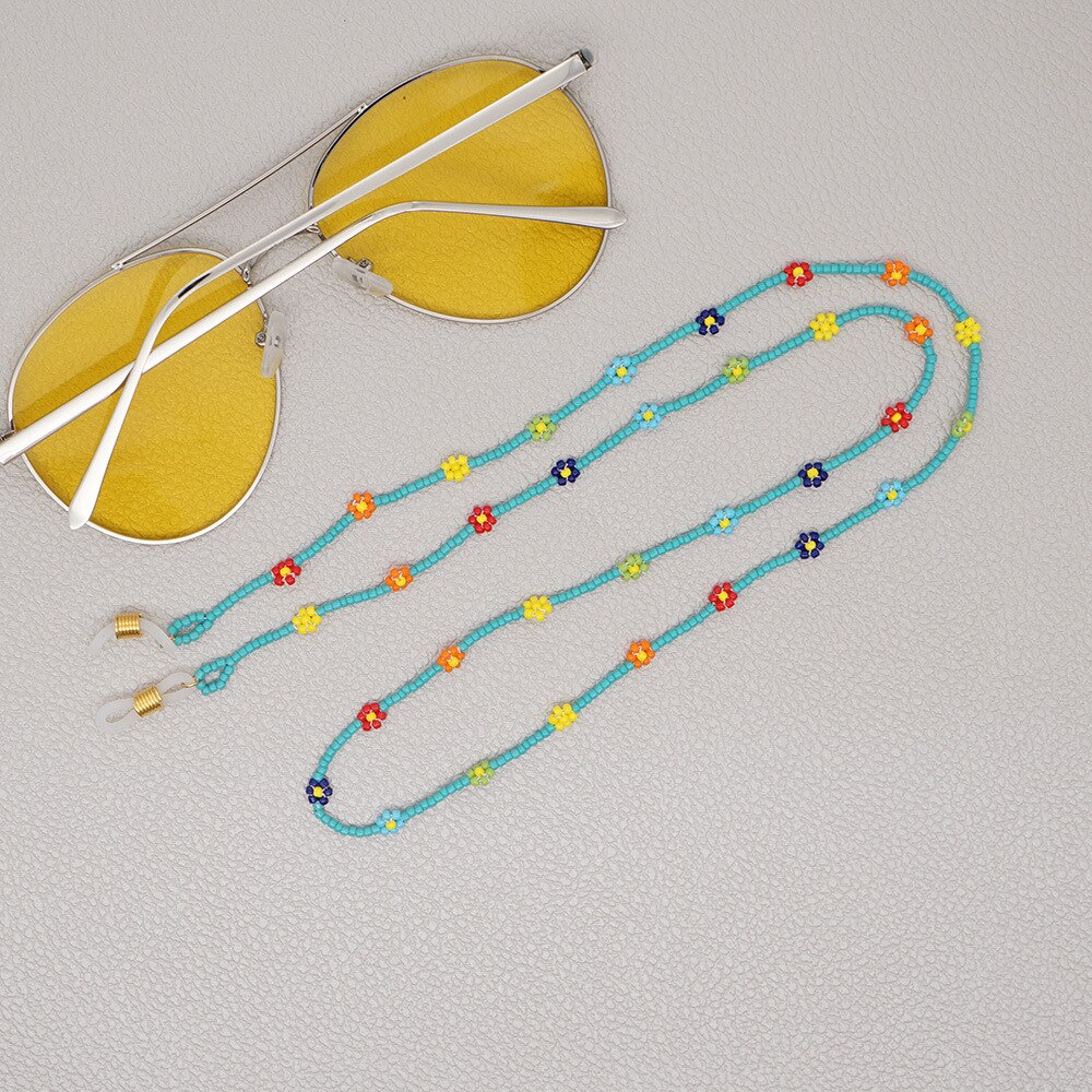 Cadena para mascarillas Miyuki, collar de cuentas para máscaras, joyería con cordón para gafas de sol, adornos de: 15