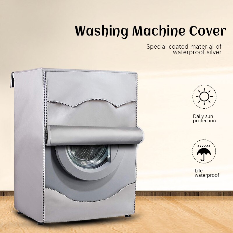Vaskemaskine betræk sølv polyester vandtæt betræk fuldautomatisk rulle vaskemaskine oxford klud vaskeri tørretumbler støvtæt betræk