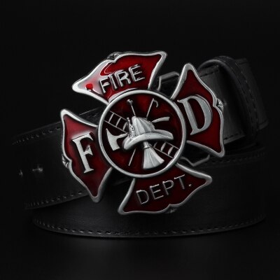 Cool men's belt firefighter profession fire truck buckle fire dept badge fire brigade sign firemen belt fire fighter volunteer: 7