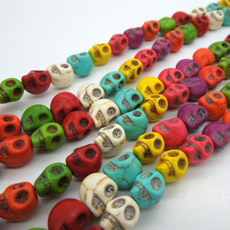 80 Piezas Mezcladas Turquesa Calavera Dijes Espaci Grandado