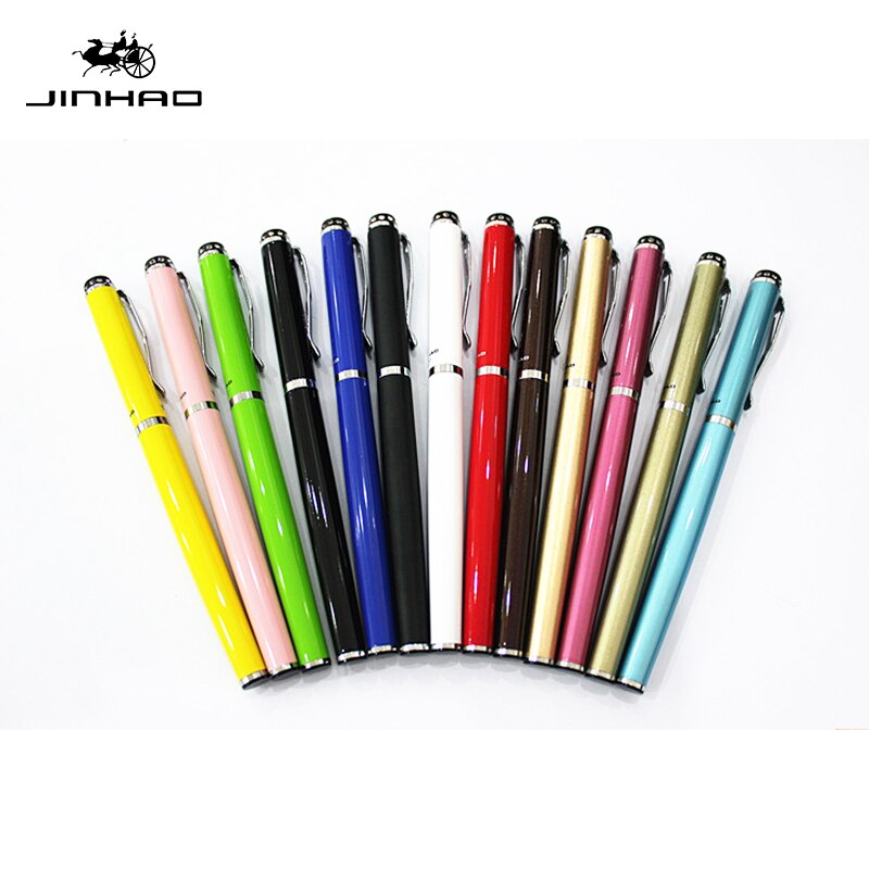 Jinhao 301 Glad Zwart Wit Extra Fine Nib 0.38 Vulpen Luxe Metalen Inkt Pennen Voor Kantoorbenodigdheden Schrijven briefpapier