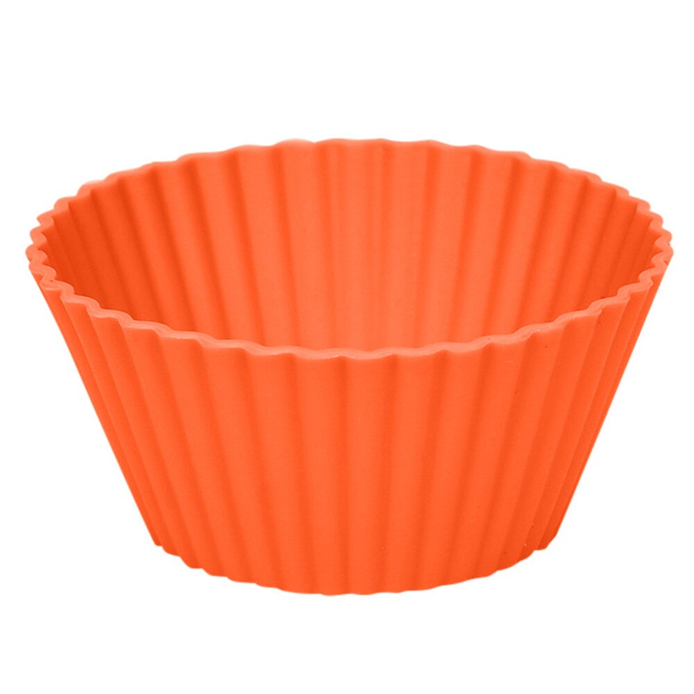 Siliconen Ronde Cup Cake Muffin Cupcake Gevallen non-stick Bakken Cup Cake Versieren Gereedschappen Reposteria Bakken Mallen: Orange 