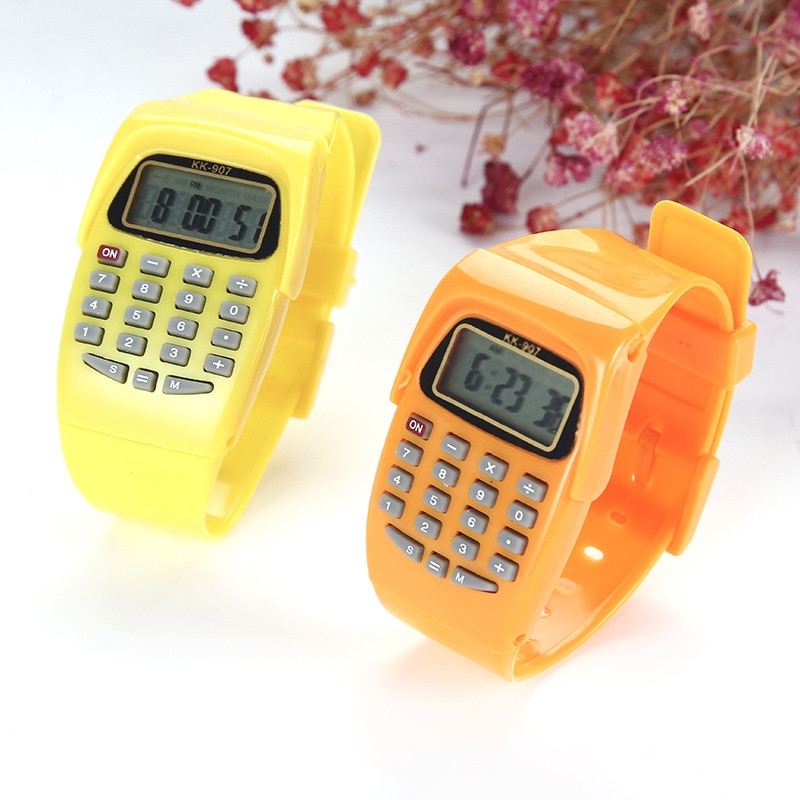 Fad Children Silicone Date Multi-Purpose Kids Electronic Calculator Wrist Watch