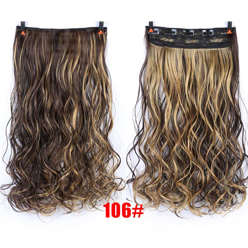 LM Extension capillaire synthétique à Clip | Postiche longue tendance une pièce, couleurs entordées à la , Extension capillaire avec pince: B901-106