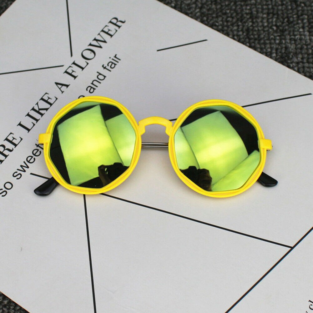 Retro børn solbriller drenge piger rund goggle farverige solbriller stel briller til børn nyhedslegetøj: Reflekterende guld