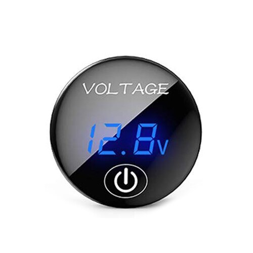 Som bil digitalt voltmeter batterikapacitet display spændingsmåler med touch on off kontakt til motorcykel  dc 5v- 48v led panel: Blåt voltmeter
