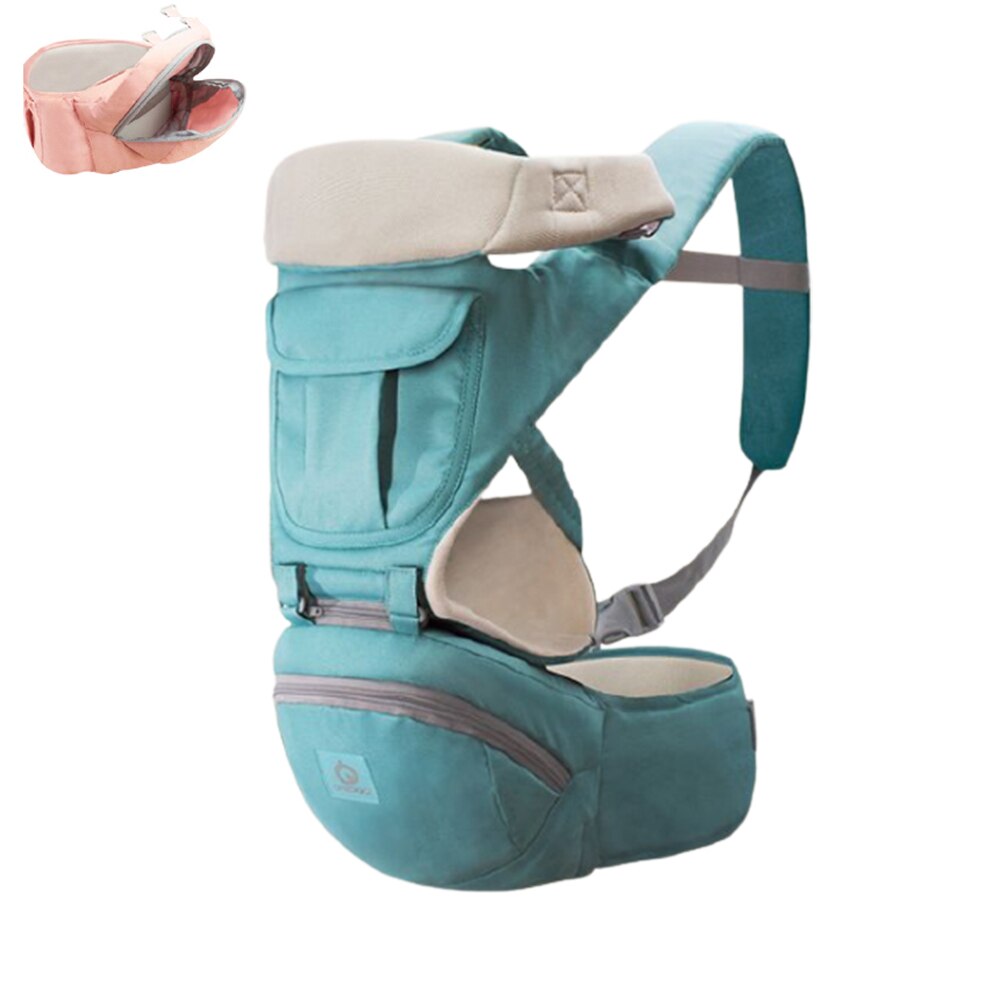 Baby Carrier Canguru Ergonômico Bebê 12 Posições 3 Em 1 Azul Para Uso de 0-36 month Baby Suporta peso Superior the 10 kg: Green-classic style