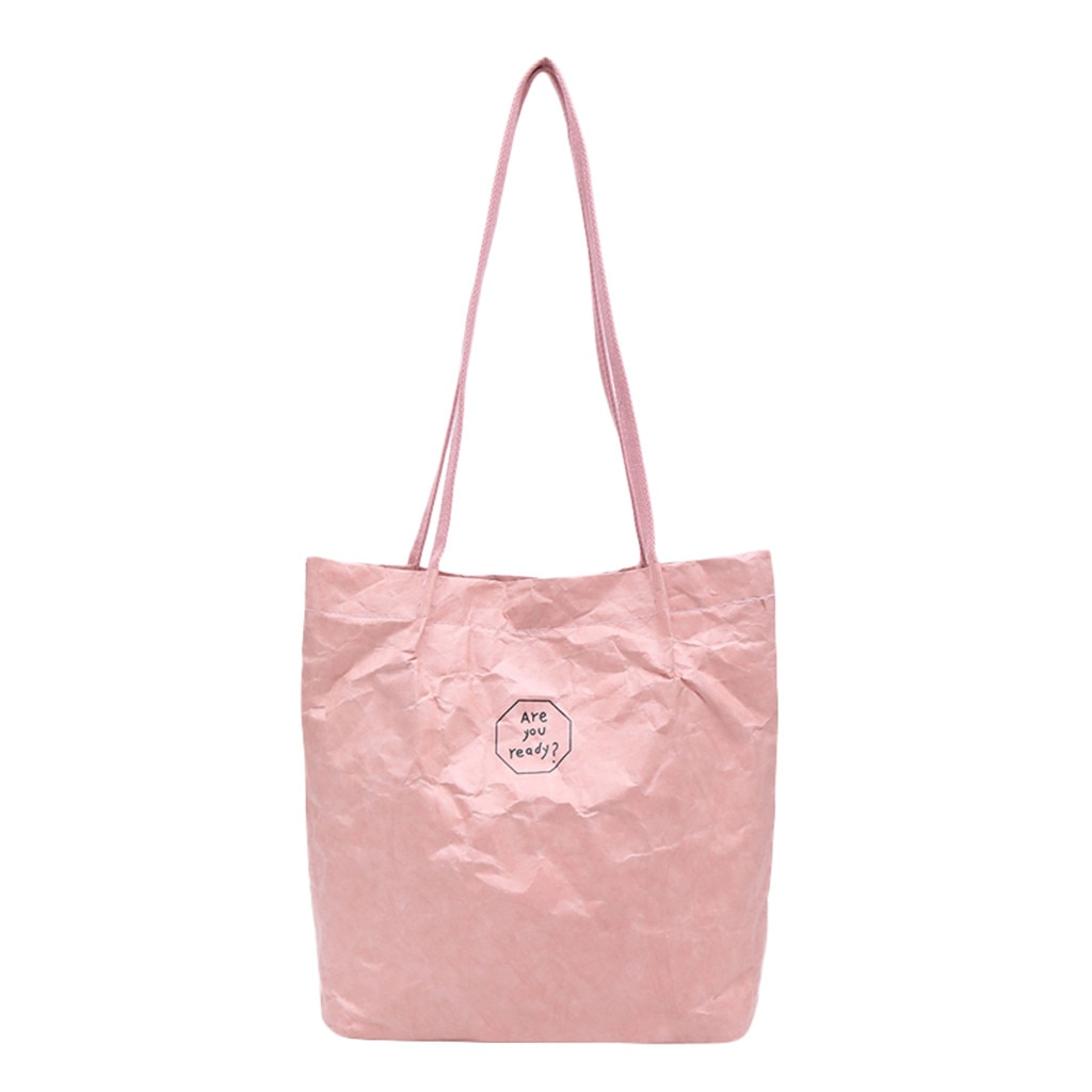 Business Crossbody Casual Tasche frauen Retro Kraft Papier Splash-Proof Schulter Tasche Einfarbig Brief Handtasche makyaj çantası % 35: Pink